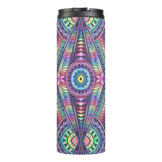 Bouteilles Isothermes Rainbow Kaleidoscope Mandala Art Motif Abstrait (Dos)