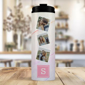 Bouteilles Isothermes Rainbow Marble tendance photo Collage Monogramme