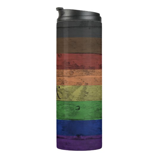 Bouteilles Isothermes Rainbow Philadelphia Pride Drapeau Nom du grain de (Tourné sur la droite)