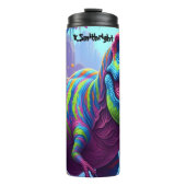 Bouteilles Isothermes Rainbow Striped T-Rex Roaring Jungle (Devant)