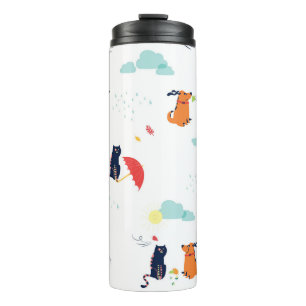 Bouteilles Isothermes Rainy Day Friends : Chien de chat Vintage