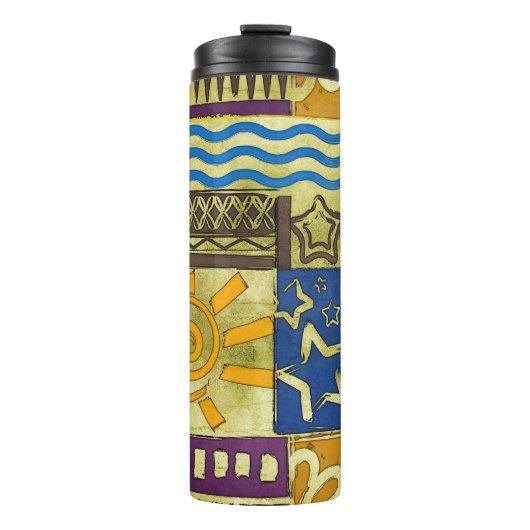 Bouteilles Isothermes Rajasthan Indian, Patchwork Tapis Texture. (Devant)