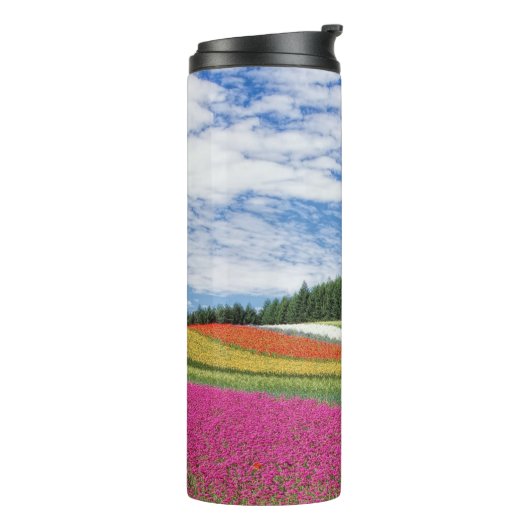 Bouteilles Isothermes Rangées de fleurs de champ d'été (Tourné sur la gauche)