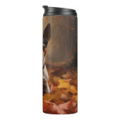 Bouteilles Isothermes Rat Terrier à l'automne Feuilles automne Inspire (Tourné sur la droite)