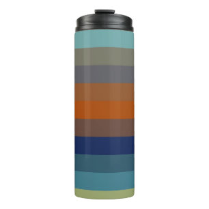 Bouteilles Isothermes Rayures bleues, orange, vertes et grises