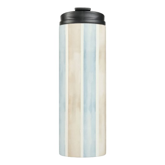 Bouteilles Isothermes Rayures Crème Bleu de Plage (Devant)