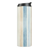 Bouteilles Isothermes Rayures Crème Bleu de Plage (Tourné sur la gauche)