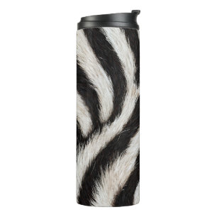 Bouteilles Isothermes Rayures de zèbre sauvage noir blanc faux fourrure