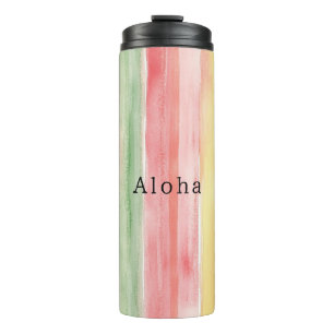 Bouteilles Isothermes Rayures Menthe Rose Jaune Aloha