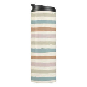 Bouteilles Isothermes Rayures pinceau boho tons terre sans couture