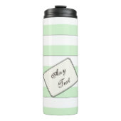 Bouteilles Isothermes Rayures vertes en pastel sur toute couleur tout (Devant)