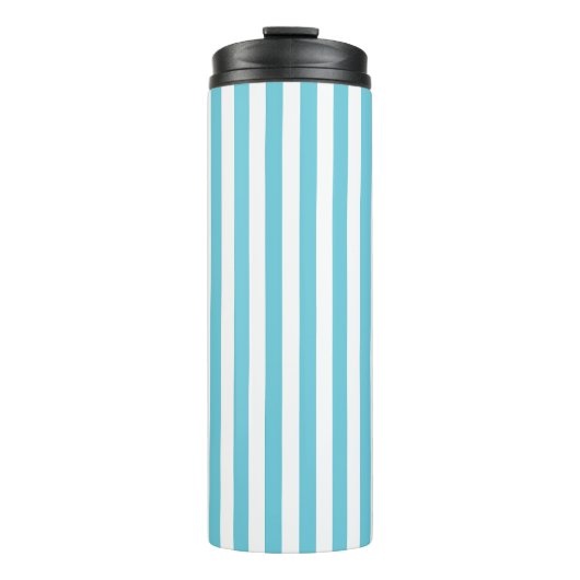 Bouteilles Isothermes Rayures verticales classiques bleu clair et blanc (Devant)