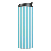 Bouteilles Isothermes Rayures verticales classiques bleu clair et blanc (Tourné sur la gauche)