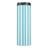 Bouteilles Isothermes Rayures verticales classiques bleu clair et blanc (Dos)