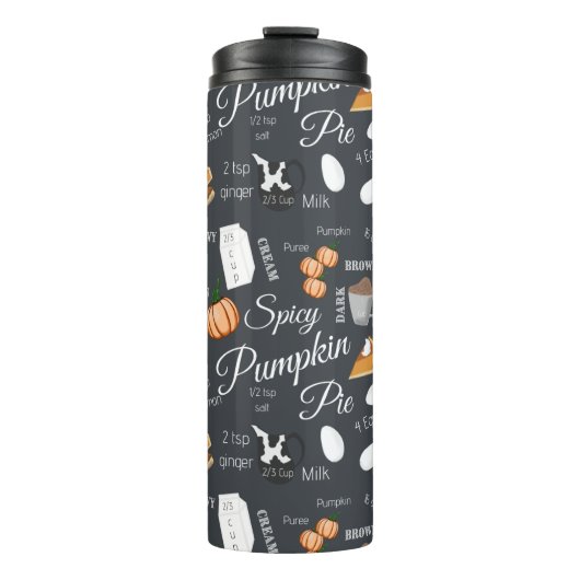 Bouteilles Isothermes Recette à tarte Citrouille de Thanksgiving (Devant)