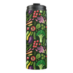Bouteilles Isothermes Récolte de légumes et d'herbes sur le noir