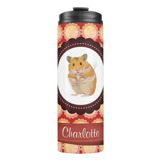Bouteilles Isothermes Red Ajouter Votre Nom Hamster (Devant)