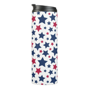 Bouteilles Isothermes Red and Blue Stars - motif de drapeau américain