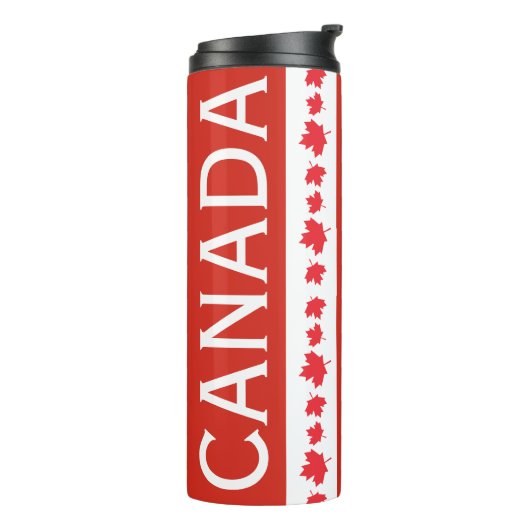 Bouteilles Isothermes Red and White Canada Tumbler – Maple Leaf Pattern (Tourné sur la gauche)