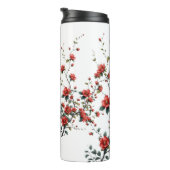 Bouteilles Isothermes Red Blossoms on Ivory Silent Spring Branch Ink and (Tourné sur la droite)