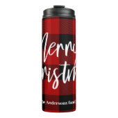 Bouteilles Isothermes Red Buffalo Plaid & Joyeux Noël |Nom personnel (Devant)