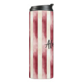 Bouteilles Isothermes Red Burgundy Cream Stripes Christmas (Tourné sur la gauche)