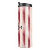 Bouteilles Isothermes Red Burgundy Cream Stripes Christmas (Tourné sur la droite)