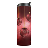 Bouteilles Isothermes Red Festive Baubles de Noël Avec Nom Personnalisé (Tourné sur la gauche)