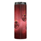 Bouteilles Isothermes Red Festive Baubles de Noël Avec Nom Personnalisé (Dos)