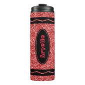 Bouteilles Isothermes Red Glitter Crayon Custom Name Hot Drink Tumbler (Devant)