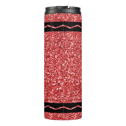 Bouteilles Isothermes Red Glitter Crayon Custom Name Hot Drink Tumbler (Dos)