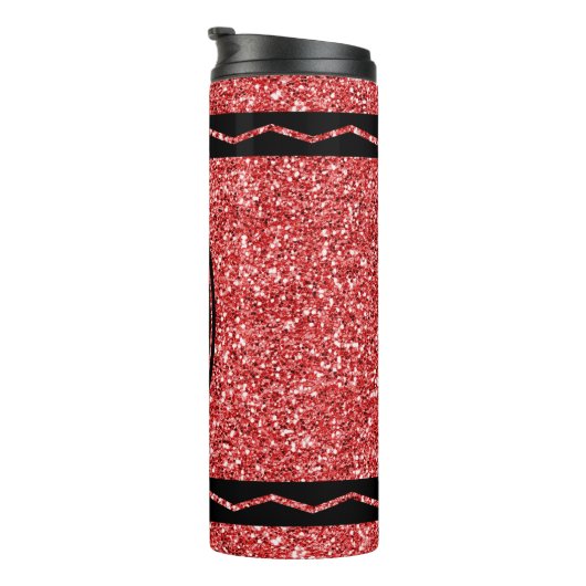 Bouteilles Isothermes Red Glitter Crayon Custom Name Hot Drink Tumbler (Tourné sur la droite)