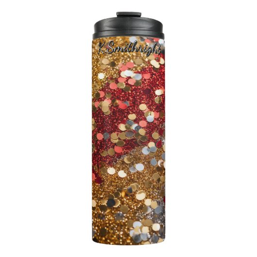 Bouteilles Isothermes Red Gold Silver Glitter Confetti (Devant)
