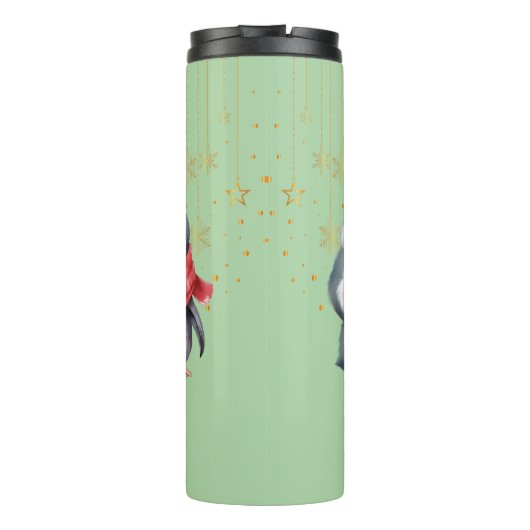 Bouteilles Isothermes Red Green Penguin Père Noël Joyeux Noël Party (Dos)