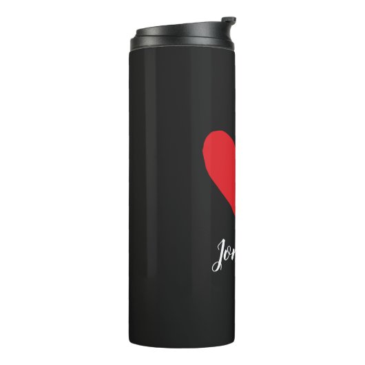 Bouteilles Isothermes Red Heart U Love Valentine's Day Monogrammed Nom (Tourné sur la gauche)