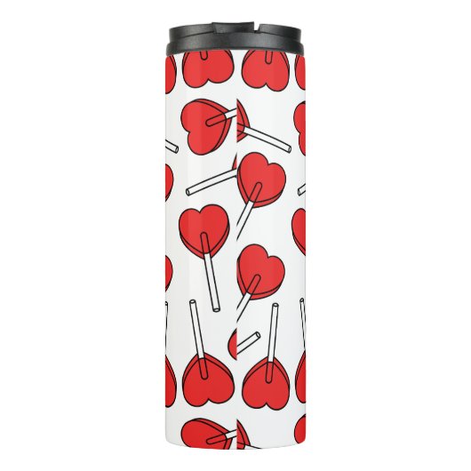 Bouteilles Isothermes Red Lollipops, Heart Lollipops, Lollipop Pattern (Dos)