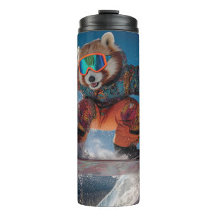Bouteilles Isothermes Red Panda Snowboard en combinaison de neige coloré