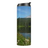 Bouteilles Isothermes Réflexion du lac Rainier avec Fleurs sauvages (Tourné sur la gauche)