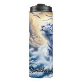 Bouteilles Isothermes Réflexion du tigre blanc sur la Lune (Devant)