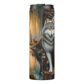 Bouteilles Isothermes Réflexion forestière : Femme et Loups. (Dos)