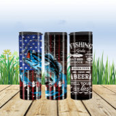 Bouteilles Isothermes Règles de pêche avec drapeau américain et poisson 