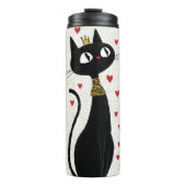 Bouteilles Isothermes Reine de chat noir Whimsical avec couronne d'or (Devant)