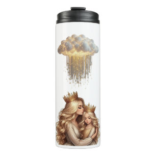 Bouteilles Isothermes Reines mère et fille avec Therma sous pluie dorée