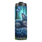 Bouteilles Isothermes Renard bleu mystique en forêt (Devant)