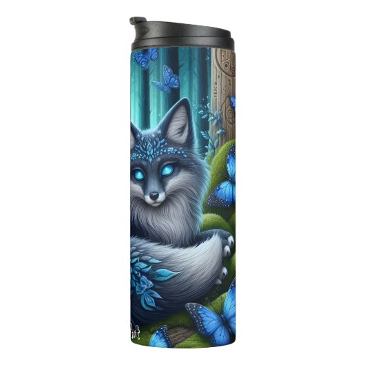 Bouteilles Isothermes Renard bleu mystique en forêt (Tourné sur la droite)