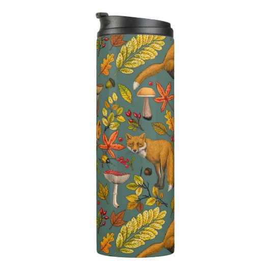 Bouteilles Isothermes Renard d'automne sur pin vert (Tourné sur la droite)