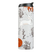 Bouteilles Isothermes Renards d'hiver Bunny Motif sans couture (Tourné sur la gauche)