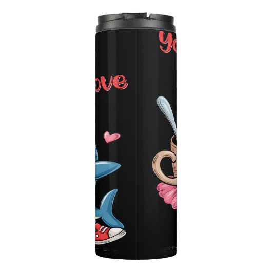 Bouteilles Isothermes Requin et coupe d'amour (Dos)