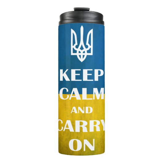 Bouteilles Isothermes Restez calme et continuez votre trident emblème uk (Devant)