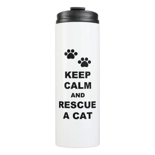 Bouteilles Isothermes Restez calme et Secourez un chat (Devant)
